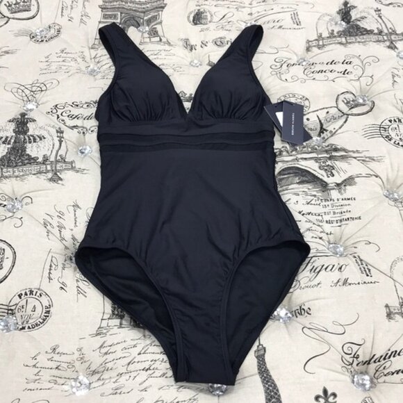 Tommy Hilfiger Solid Mesh One-Piece Swimsuit - Picture 3 of 10